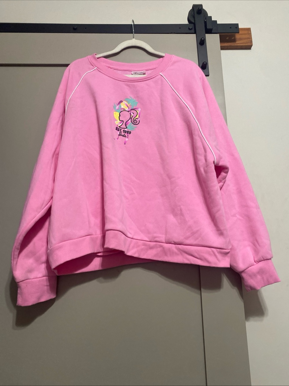 Official Mattel Barbie Est 1959 Malibu Pink Crewneck Sweatshirt XXL